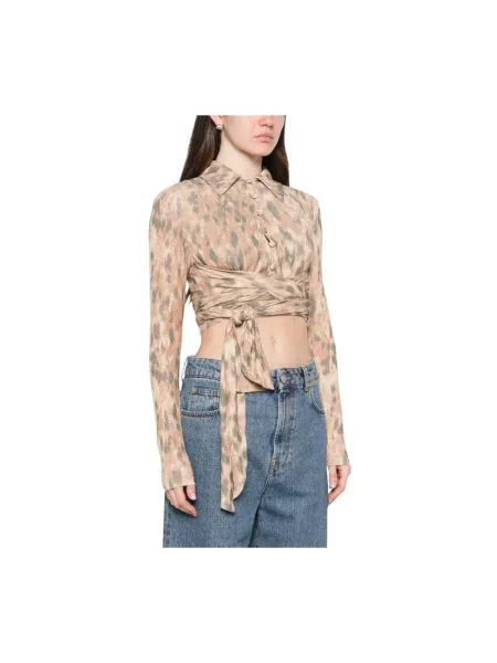 Koszula Ganni beżowa