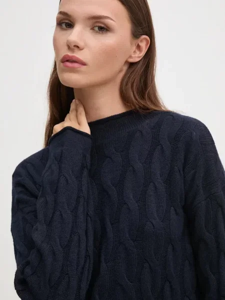 United Colors of Benetton pulover din amestec de lana femei marin albastru