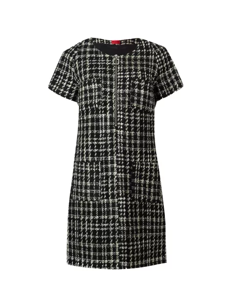 HUGO Rochie bej / negru alb