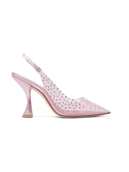 Czółenka Stuart Weitzman z otwartą piętą różowa