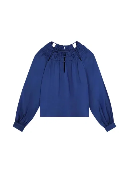 Scalpers Bluză Saten' albastru
