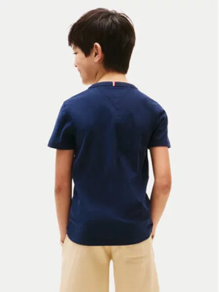 Tommy Hilfiger Majica Curved Graphic Mornarsko modra bela