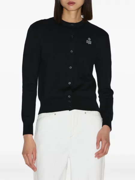 Haftowany kardigan Marant Etoile czarny