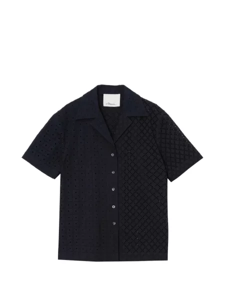 Cămașă 3.1 Phillip Lim ajurata scurtă albastru