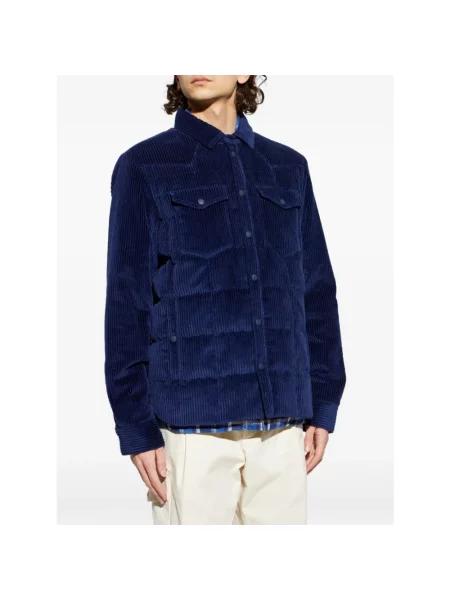 Kurtka koszulowa Moncler pikowana niebieska