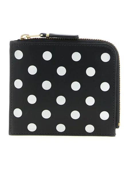 Portfel Comme Des Garcons skórzany w grochy czarny