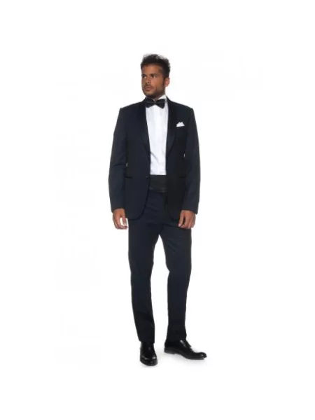 Garnitur Emporio Armani wełniany elegancki niebieski