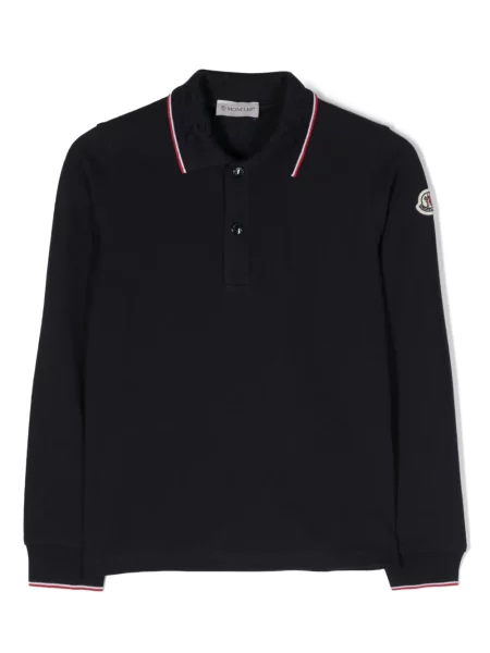 Koszulka polo dziecięca Moncler Enfant niebieska