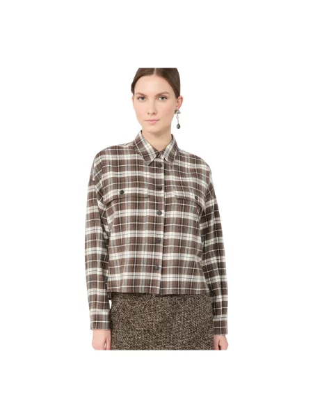 Weekend Max Mara Bluzka z domieszką wełny owczej Kobiety wełna ze strzyży 34 brązowy