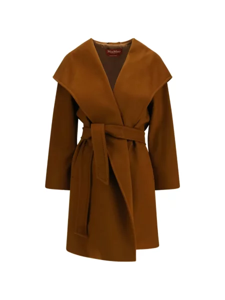 Gulerat cu centură palton Max Mara maro