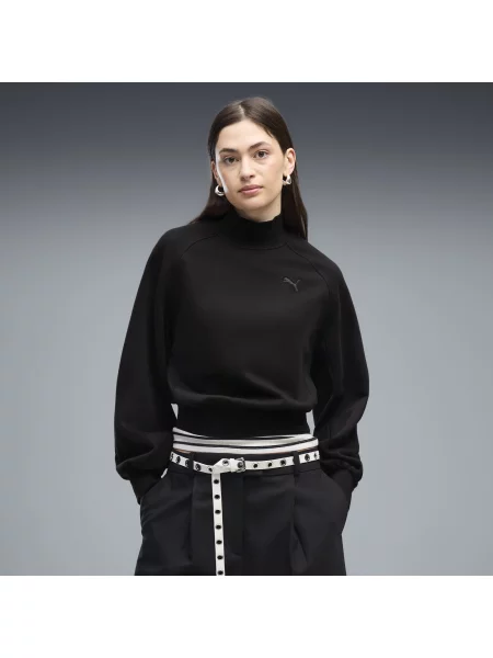 PUMA bluza HER z pÃ³Å‚golfem i o luÅºnym kroju OdzieÅ¼ S czarny