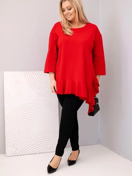 Bluză Kesi Włoski cu volane roșu