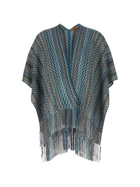 Pulover Missoni cu franjuri albastru