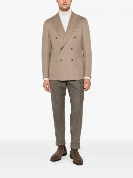 Pantaloni Berwich cu model herringbone