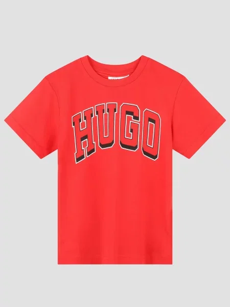 Дитяча Футболка HUGO Kids червоний