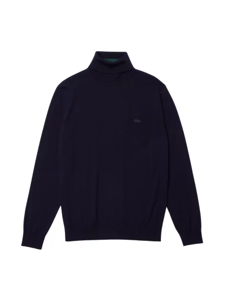 Sweter z golfem Lacoste do golfa granatowy