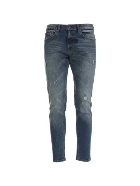 Blugi Versace Jeans Couture zdrențuiți albastru