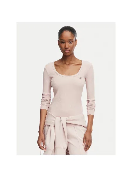 Guess Blúz Slim Fit rózsaszín