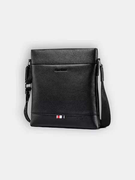 Кожаная сумка через плечо Bison denim черная