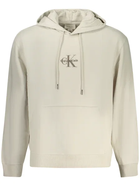 Casual hoodie Calvin Klein s kapuco bež
