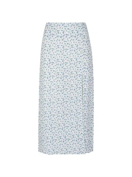 Spódnica Mar De Margaritas w kwiatki z rozcieciem biała