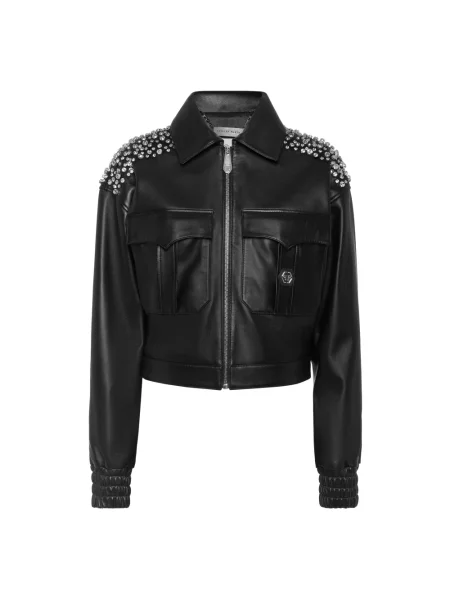 Kurtka skórzana Philipp Plein czarna