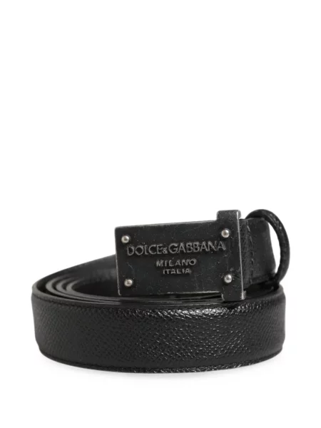 Curea Dolce & Gabbana din piele cu autograf negru