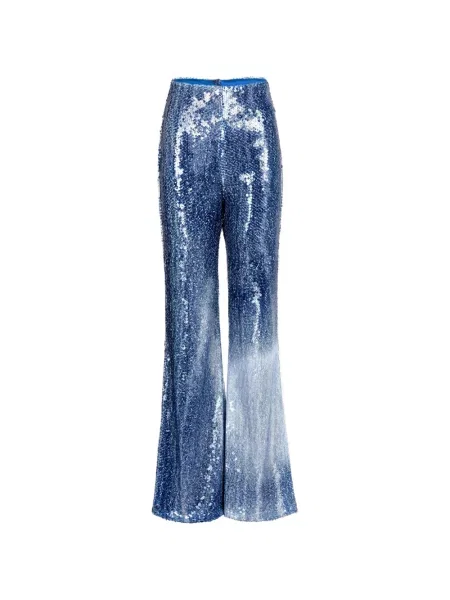 Pantaloni Silvia Tcherassi cu paiete evazate albastru