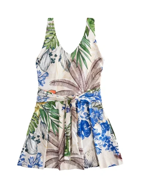 Next Rochie de plajă albastru / ciocolatiu / verde alb