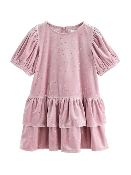 Next Rochie auriu / pal roz