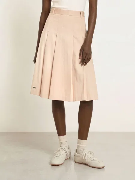 Lacoste Skládaná Sukně béžová
