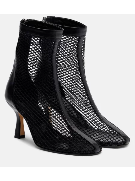 Cizme scurte Souliers Martinez din piele de plasă negru