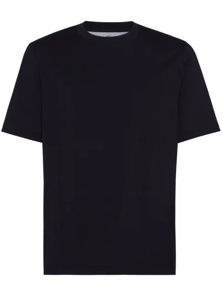 Tricou Brunello Cucinelli din jerseu cu decolteu rotund negru