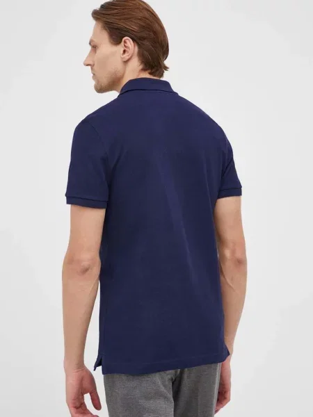 Koszulka polo o kroju slim fit z czystej bawełny Lacoste niebieska