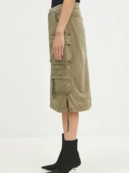 Midi-suknja Alpha Industries s vezicama zelena