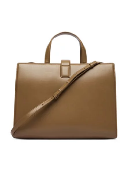 Tommy Hilfiger Ročna torba Th Heritage Satchel Rjava bež