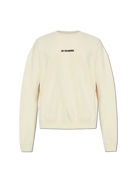 Bluza Jil Sander z logo beżowa