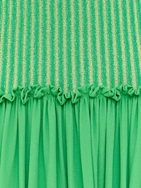 Rochie maxi Beatrice B tricotate de costum verde