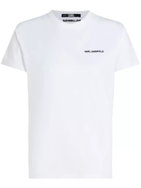 Tricou Karl Lagerfeld cu broderie alb