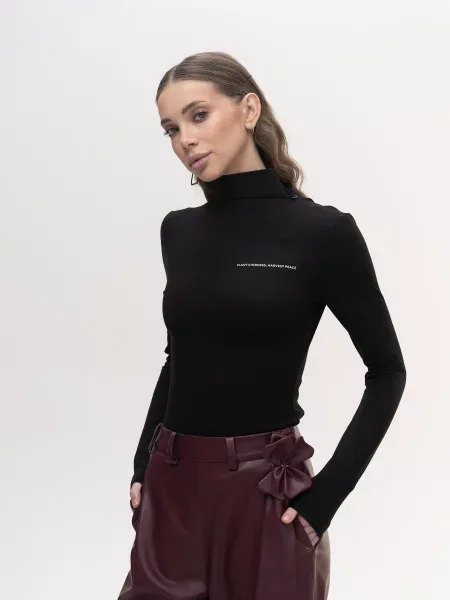 Водолазка Seven Eleven бавовна/еластан чорний