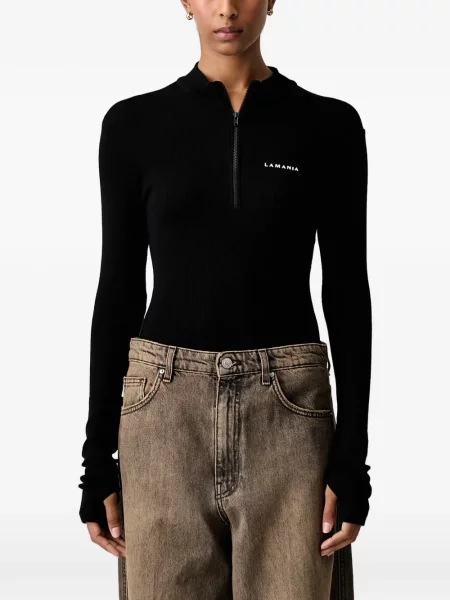 Top La Mania tricotate negru