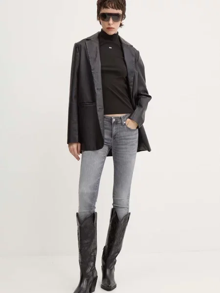 Tricou cu mânecă lungă Tommy Jeans negru