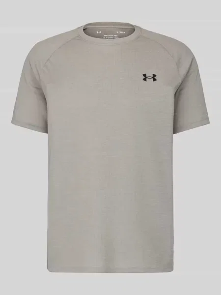 T-shirt sportowy o kroju regular fit z nadrukiem z logo Under Armour beżowa