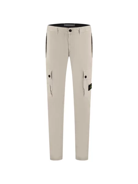Pantaloni Stone Island din țesătură twill cu strasuri