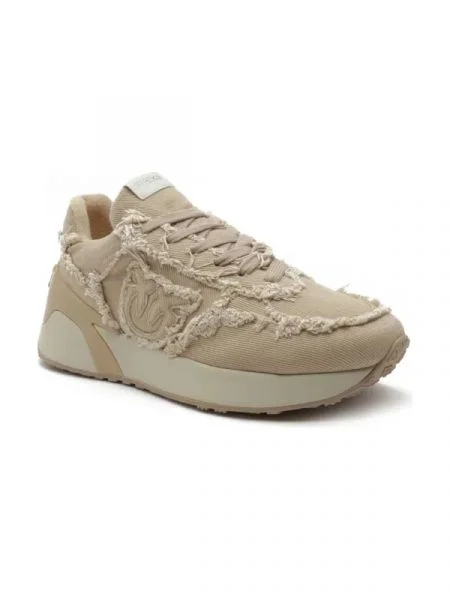Pinko Sneakers tornacipő PAULETTE bőr hozzáadásával bézs