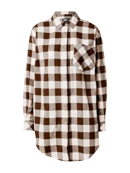 Urban Classics Rochie tip bluză / maro / rosé bej