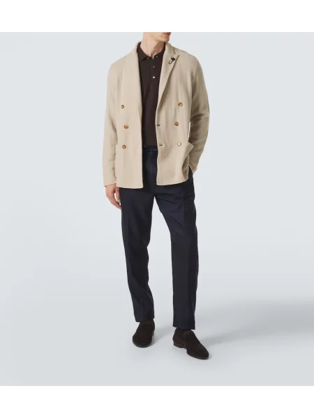 Pantaloni Lardini de lână albastru