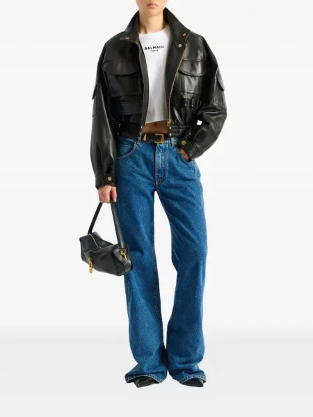 Tricou Balmain cu broderie alb