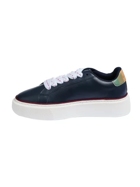 Sneakersy Paul Smith skórzane na platformie niebieskie