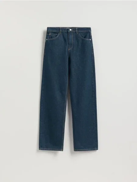 Reserved Blugi wide leg bleumarin